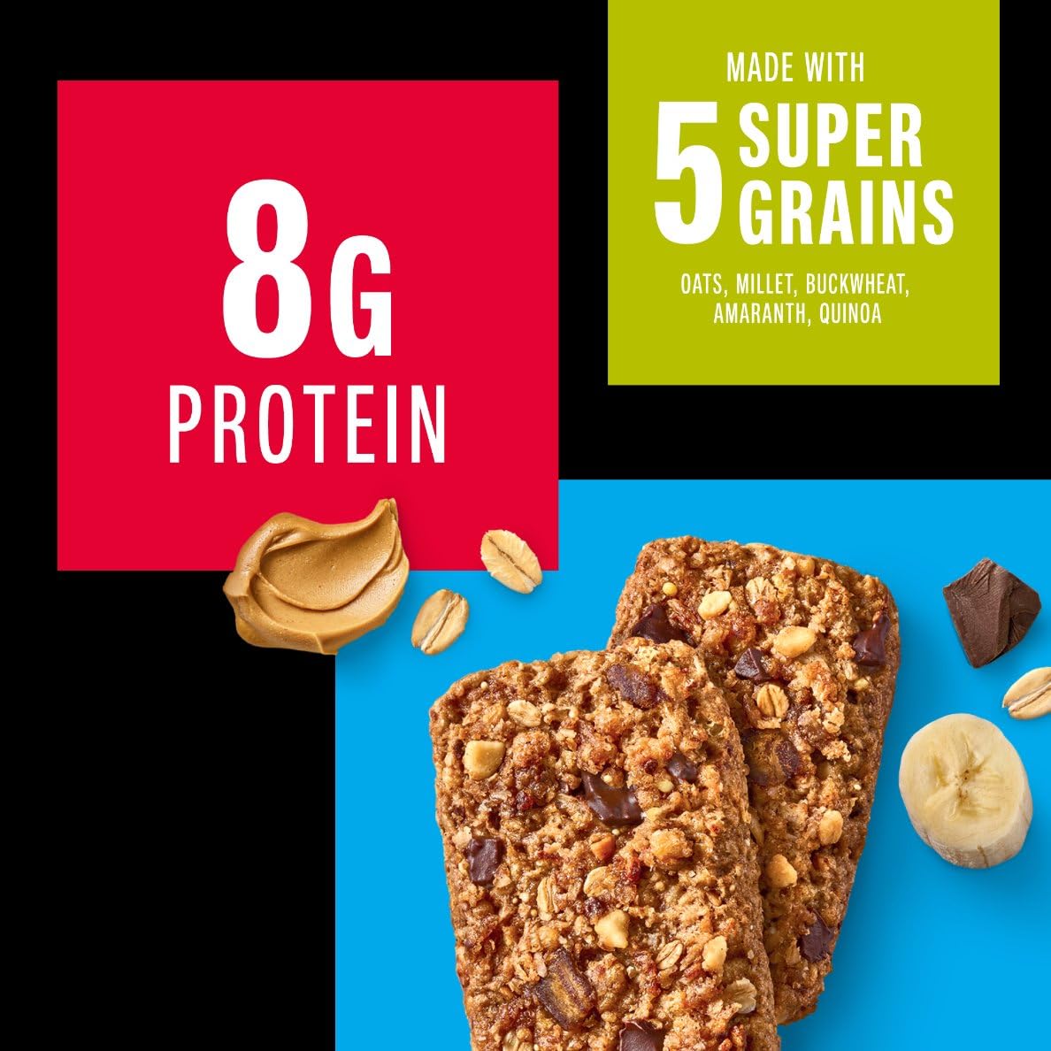 KIND Protein Breakfast Bars, Peanut Butter Banana Dark Chocolate, 6 Count, 10.58 oz