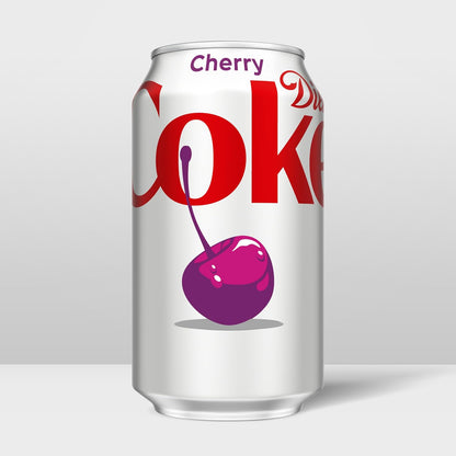 Diet Coke Cherry Soda, 12 fl oz Cans, 12 Pack, Cherry Flavored Diet Soft Drink, Refreshing Carbonated Beverage