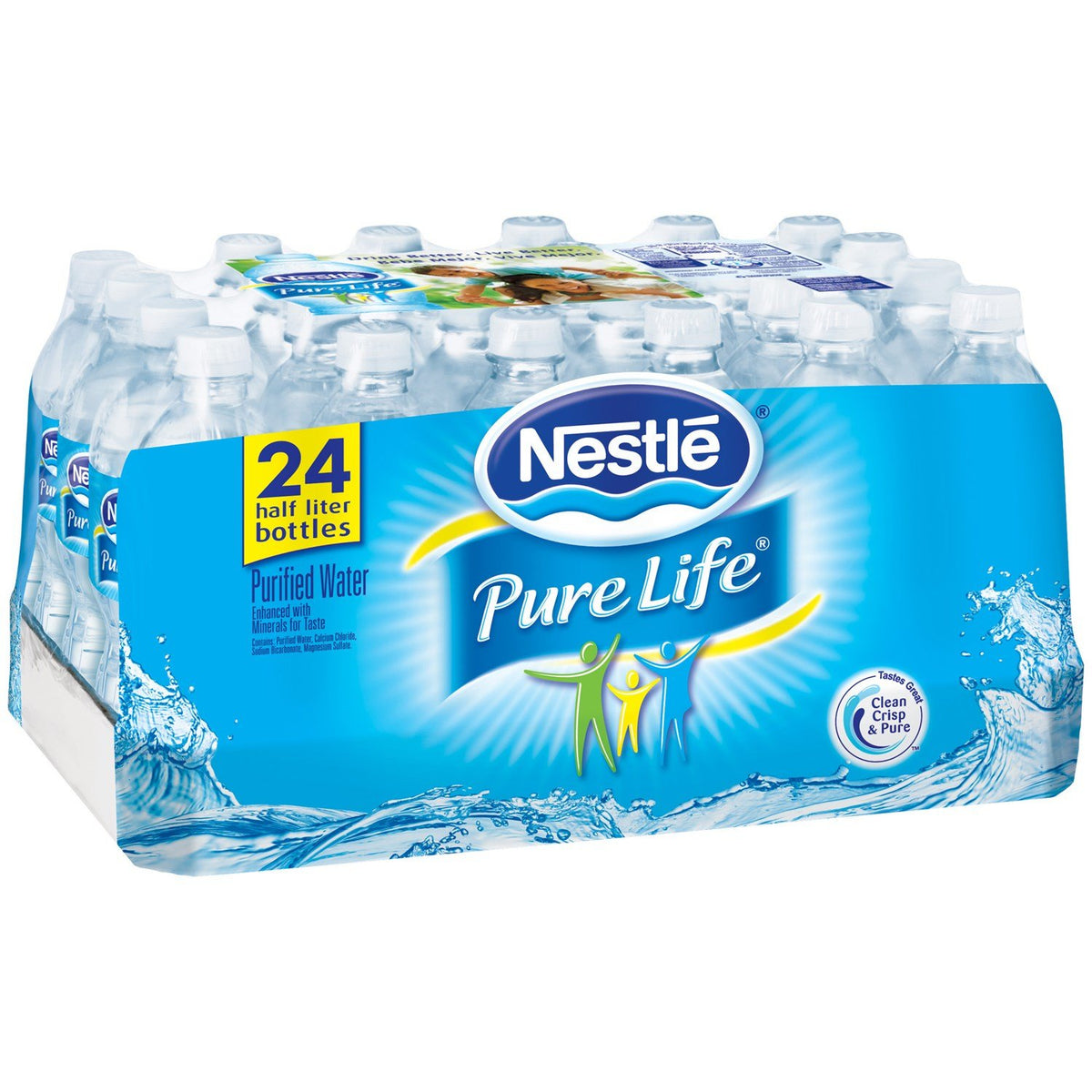 Pure Life Purified Bottled Water, 16.9 fl oz Plastic Bottles, 24 Pack Carton, Convenient Drinking Water for Home, Office & Travel