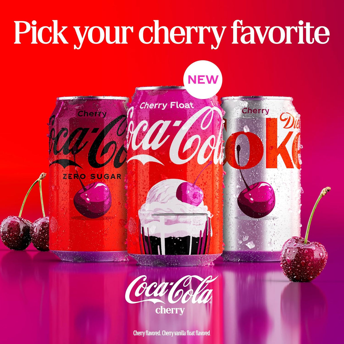 Diet Coke Cherry Soda, 12 fl oz Cans, 12 Pack, Cherry Flavored Diet Soft Drink, Refreshing Carbonated Beverage