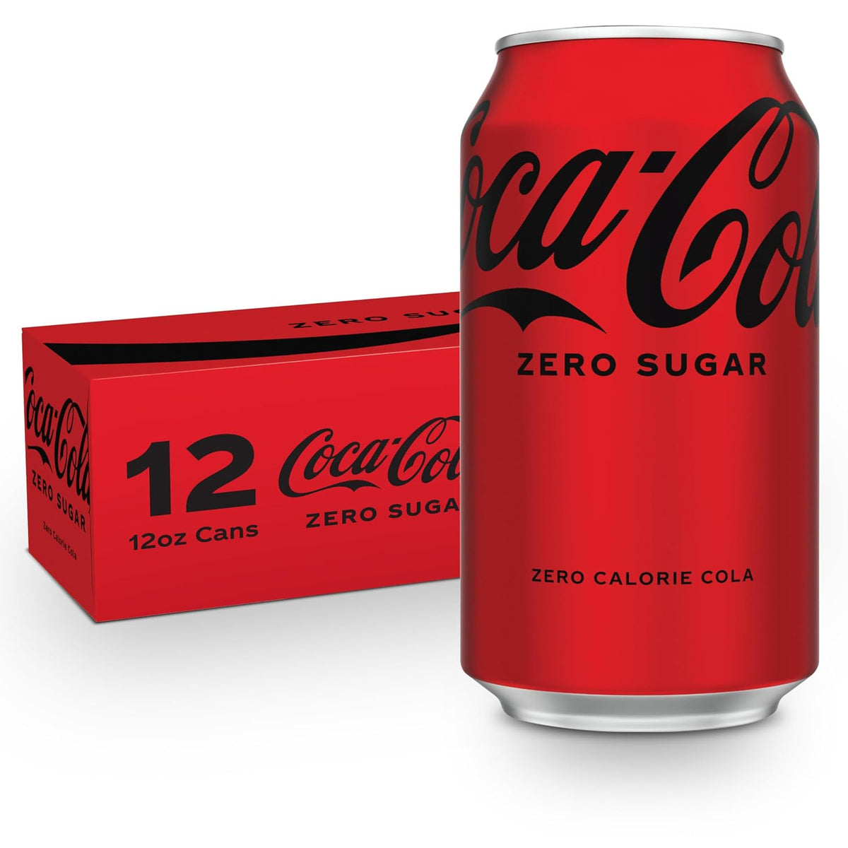 Coca-Cola Zero Sugar Soda, 12 Fl Oz Cans, 12 Pack, Zero Sugar Cola Soft Drink