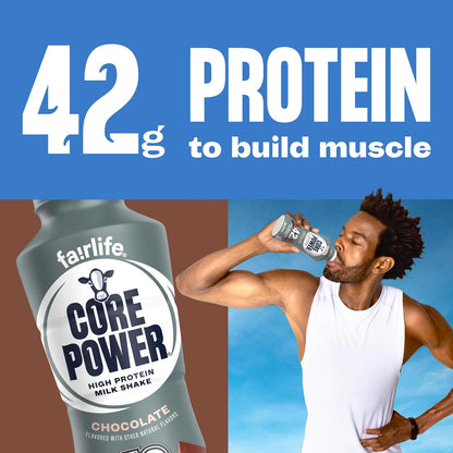 Core Power Fairlife Elite Protein Shake 42g Chocolate, Kosher, Ready to Drink, 14 Fl Oz, 12 Pack