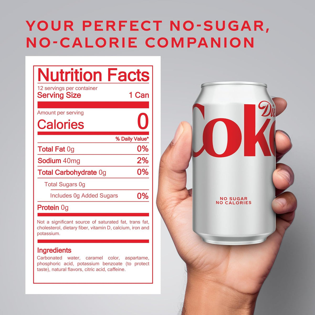 Diet Coke Soda, 12 Fl Oz Cans, 12 Pack, Zero Sugar Cola Soft Drink