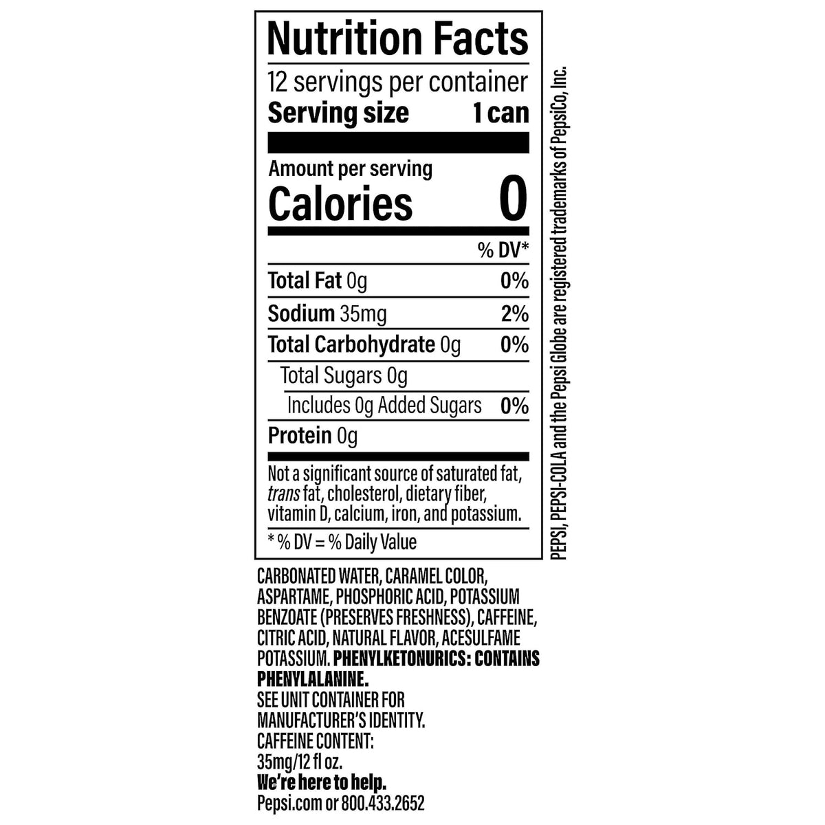 Diet Pepsi Cola Soda, 12 Fl Oz Cans, 12 Pack, Zero Sugar Caffeine-Free Cola Soft Drink