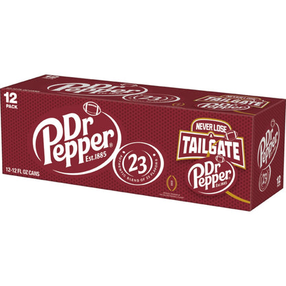Dr Pepper Soda, Original Classic Flavor, 12 Fl Oz Cans, 12 Pack, Carbonated Soft Drink
