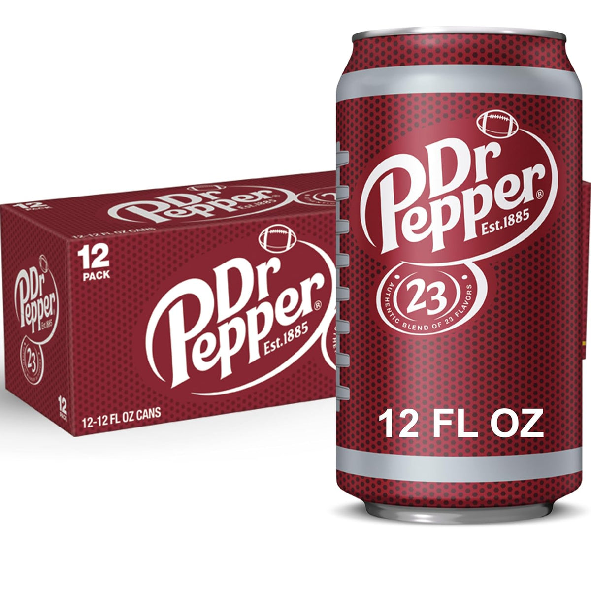 Dr Pepper Soda, Original Classic Flavor, 12 Fl Oz Cans, 12 Pack, Carbonated Soft Drink