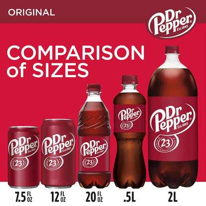 Dr Pepper Soda, Original Classic Flavor, 12 Fl Oz Cans, 12 Pack, Carbonated Soft Drink