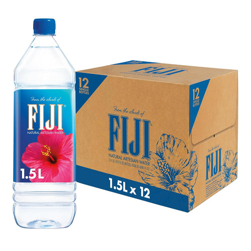 FIJI Natural Artesian Water, 1.5 Liter Bottles, 50.7 Fl Oz, Pure Bottled Water, 12 Pack