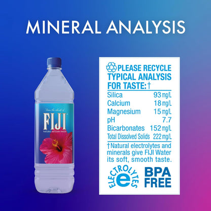 FIJI Natural Artesian Water, 1.5 Liter Bottles, 50.7 Fl Oz, Pure Bottled Water, 12 Pack