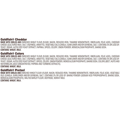 Goldfish Crackers Big Smiles Variety Pack, Cheddar, Colors & Pretzels, Snack Packs, 30 Count