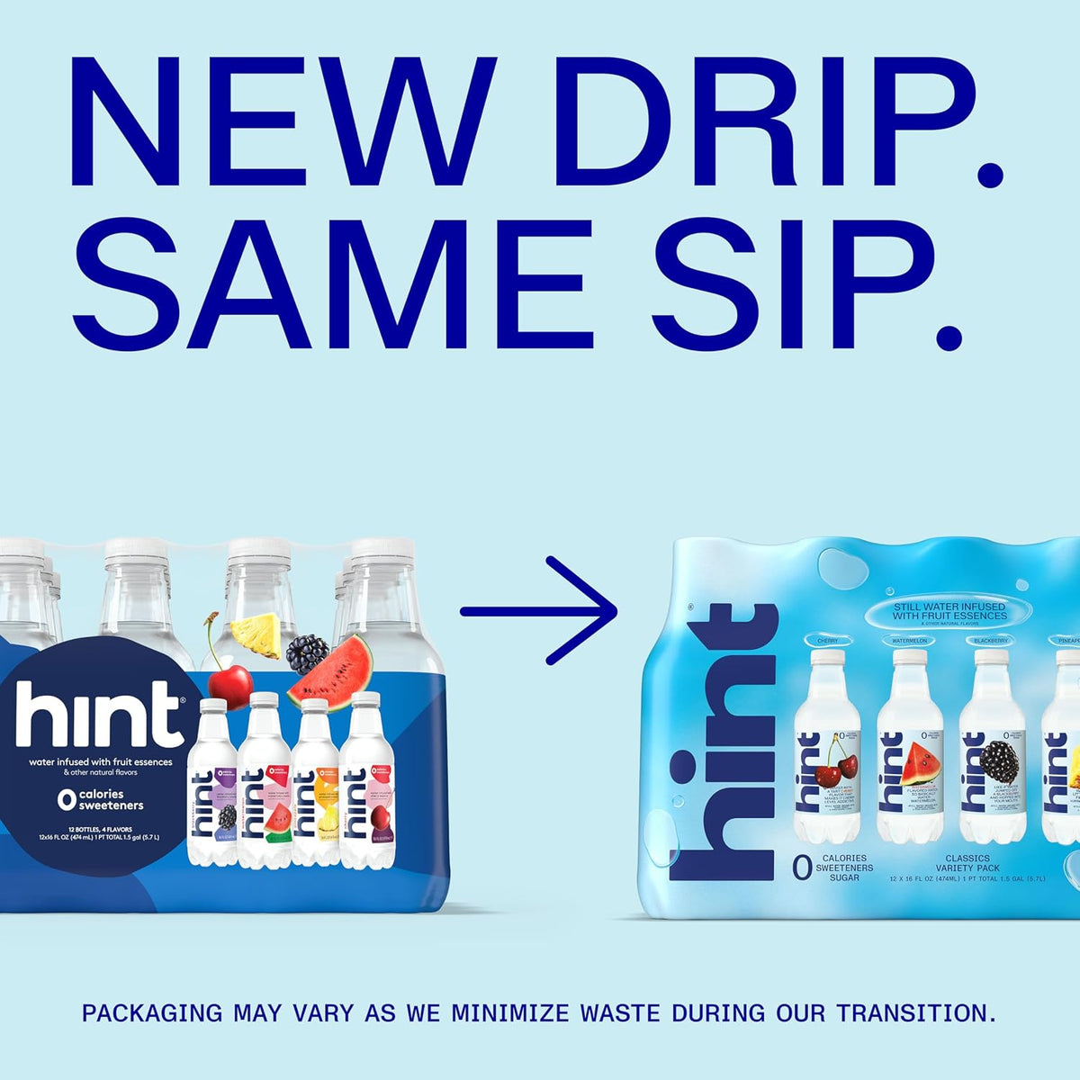 Hint Flavored Water Variety Pack, Zero Sugar, Zero Calories, Assorted Best-Selling Flavors, 12 Pack