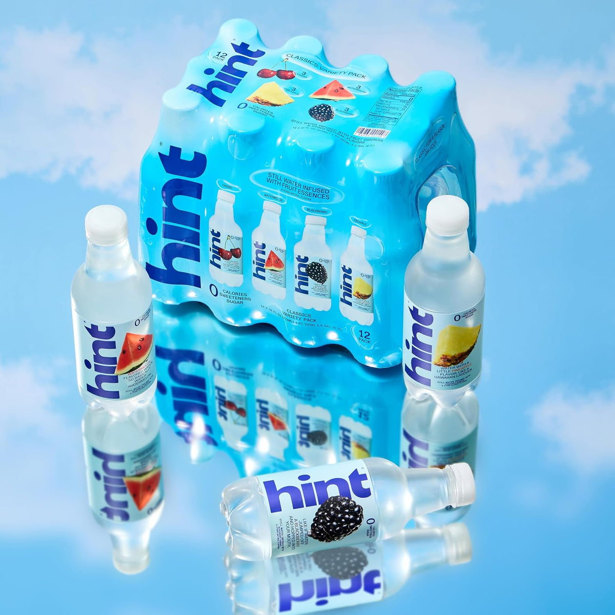 Hint Flavored Water Variety Pack, Zero Sugar, Zero Calories, Assorted Best-Selling Flavors, 12 Pack