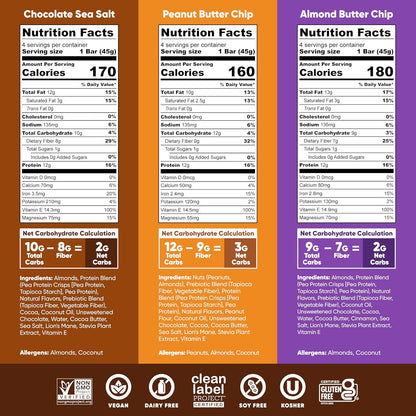 IQBAR Clean Protein Bars, Low Sugar, Assorted Chocolate Flavors, 12 Count, Protein Snack Bars