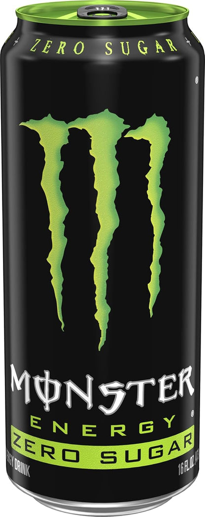 Monster Energy Zero Sugar Original Green Energy Drink, 16 Fl Oz Cans, Pack of 15, Low Calorie