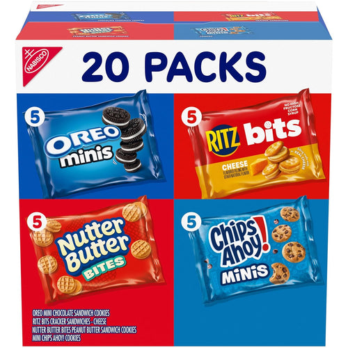 Nabisco Classic Mix Variety Pack, Oreo Mini, Chips Ahoy! Mini, Nutter Butter Bites, Ritz Bits Cheese, 20 Count