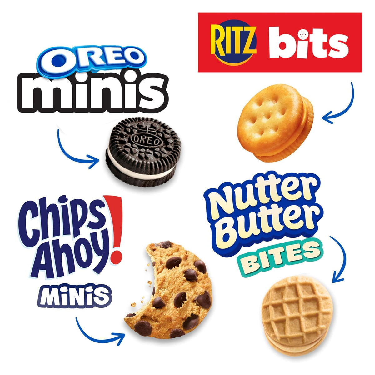 Nabisco Classic Mix Variety Pack, Oreo Mini, Chips Ahoy! Mini, Nutter Butter Bites, Ritz Bits Cheese, 20 Count