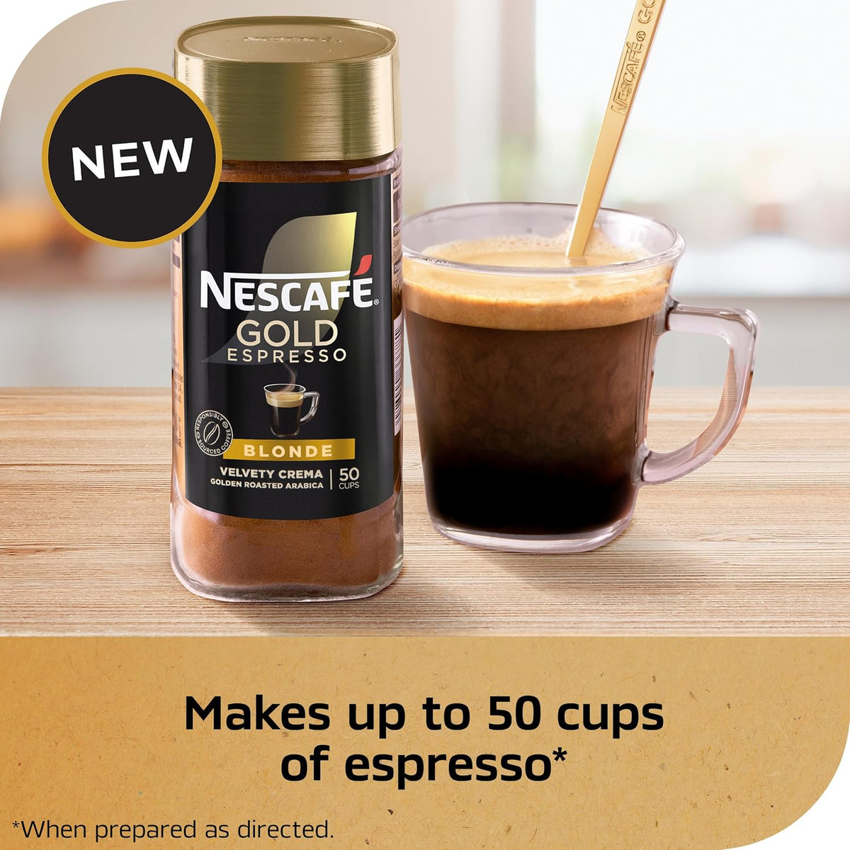 NESCAFÉ Gold Espresso Blonde Instant Coffee, Smooth Espresso Coffee, 3.5 oz Jar