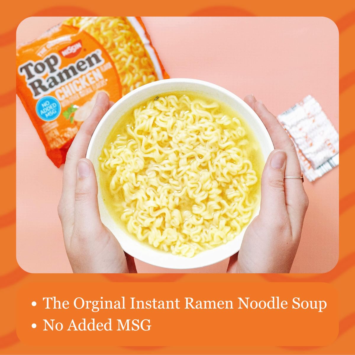 Nissin Top Ramen Chicken Noodle Soup, 3 Oz Packs, 24 Count, Instant Ramen Noodles, Quick Meal
