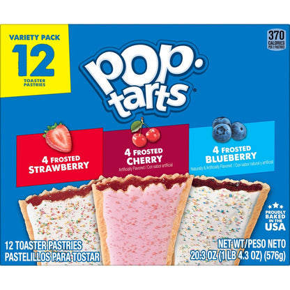 Pop-Tarts Toaster Pastries Fruit Lover's Variety Pack, Breakfast Snacks, 12 Count, 20.3 oz Box