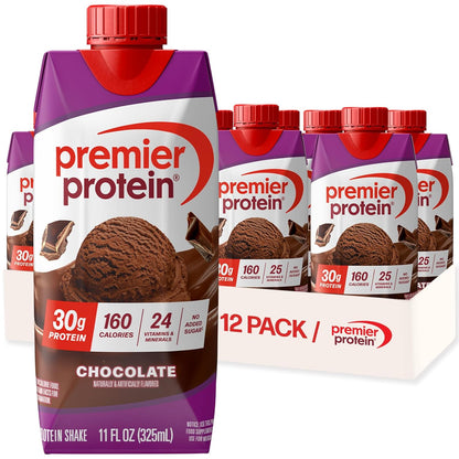 Premier Protein Shake 30g High Protein Chocolate 11.5 oz, Ready-to-Drink, 12 Pack