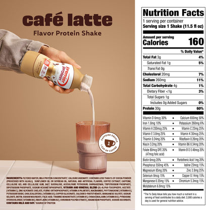 Premier Protein +Energy 30g High Protein Shake Café Latte, 11.5 Fl Oz, 12 Pack, Energy Protein Drink