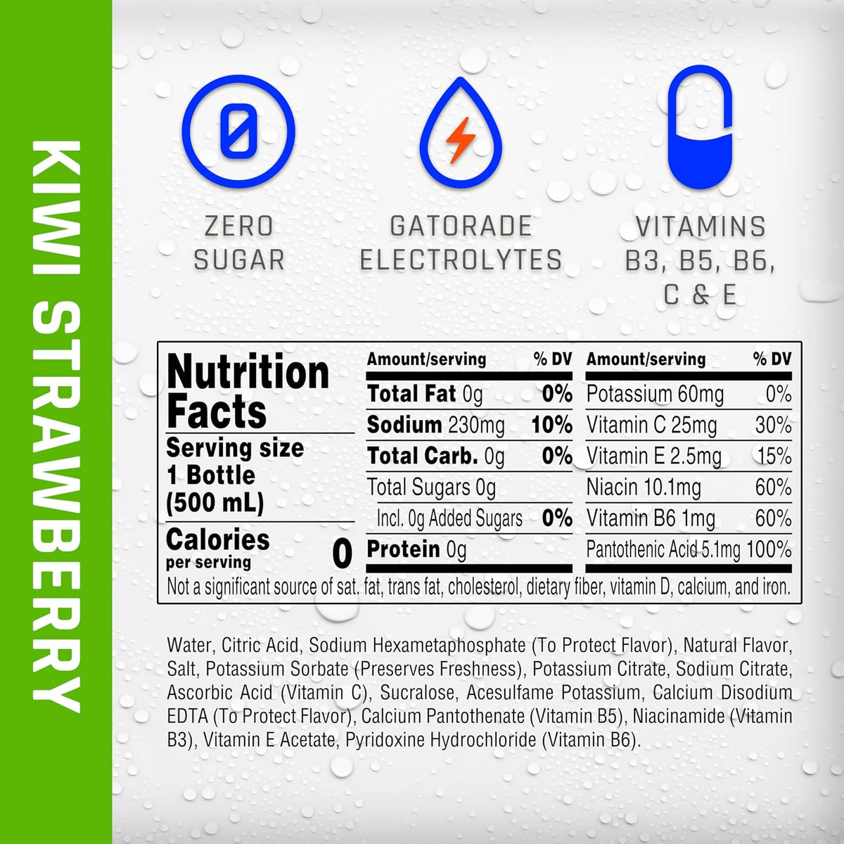 Propel Kiwi Strawberry Zero Calorie Electrolyte Water, Vitamins C & E, 16.9 Fl Oz Bottles, 12 Pack