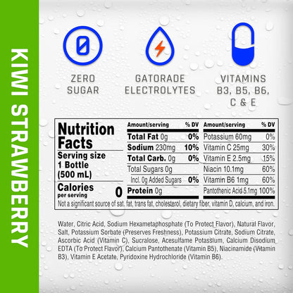 Propel Kiwi Strawberry Zero Calorie Electrolyte Water, Vitamins C & E, 16.9 Fl Oz Bottles, 12 Pack