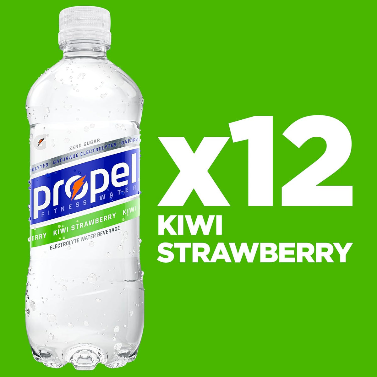 Propel Kiwi Strawberry Zero Calorie Electrolyte Water, Vitamins C & E, 16.9 Fl Oz Bottles, 12 Pack