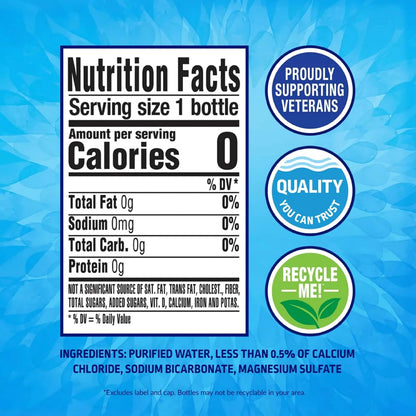 Pure Life Purified Bottled Water, 16.9 fl oz, 15 Pack, Convenient Drinking Water Bottles for Home, Office & Travel