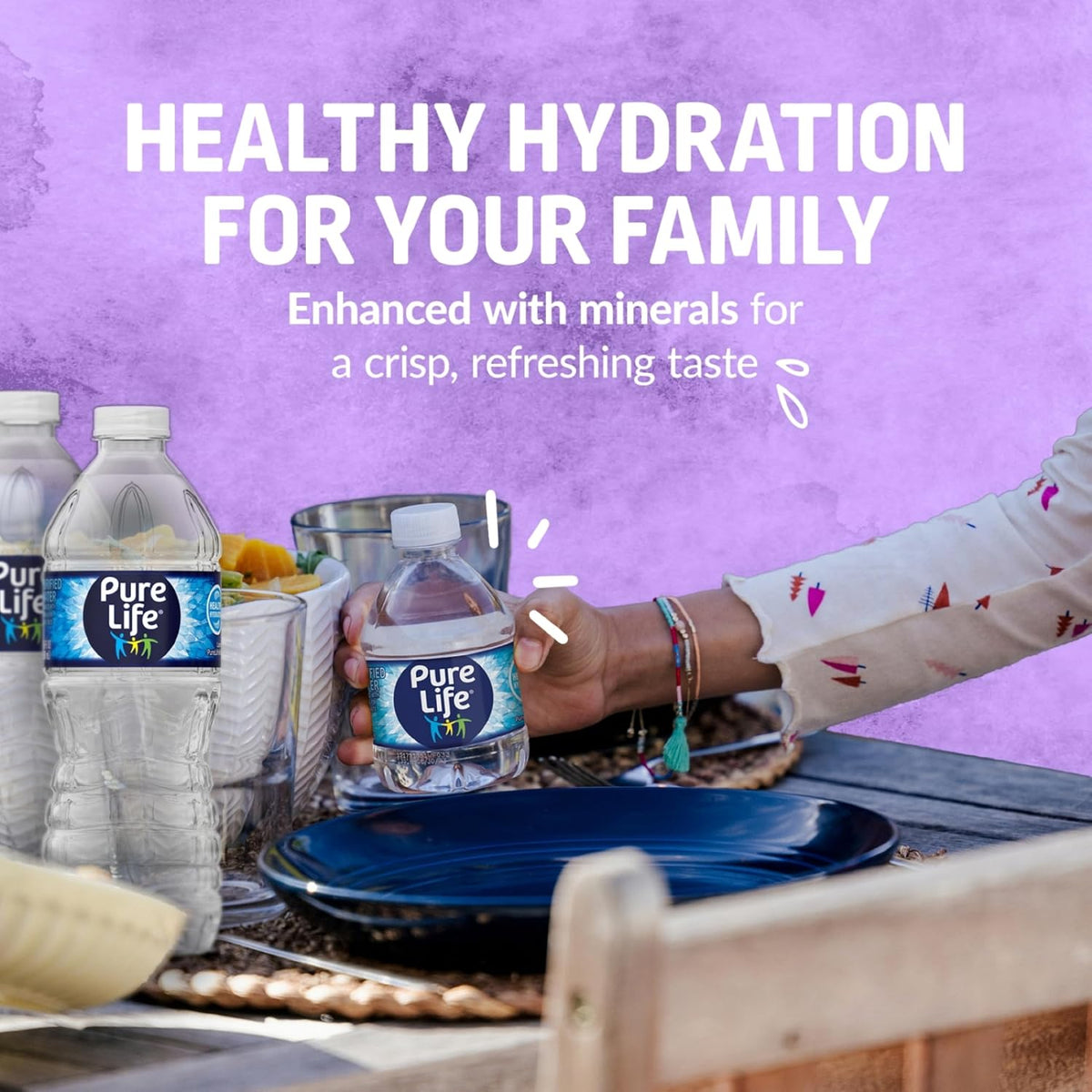 Pure Life Purified Bottled Water, 16.9 fl oz, 15 Pack, Convenient Drinking Water Bottles for Home, Office & Travel