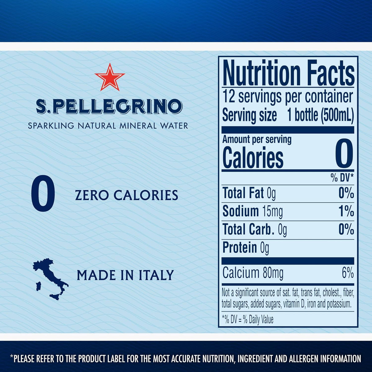S.Pellegrino Sparkling Natural Mineral Water, 16.9 Fl Oz Plastic Bottles, 12 Pack