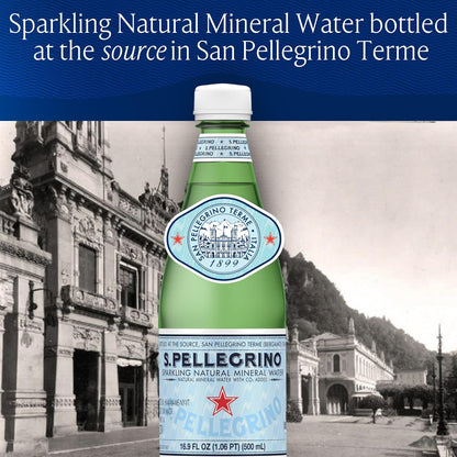 S.Pellegrino Sparkling Natural Mineral Water, 16.9 Fl Oz Plastic Bottles, 12 Pack