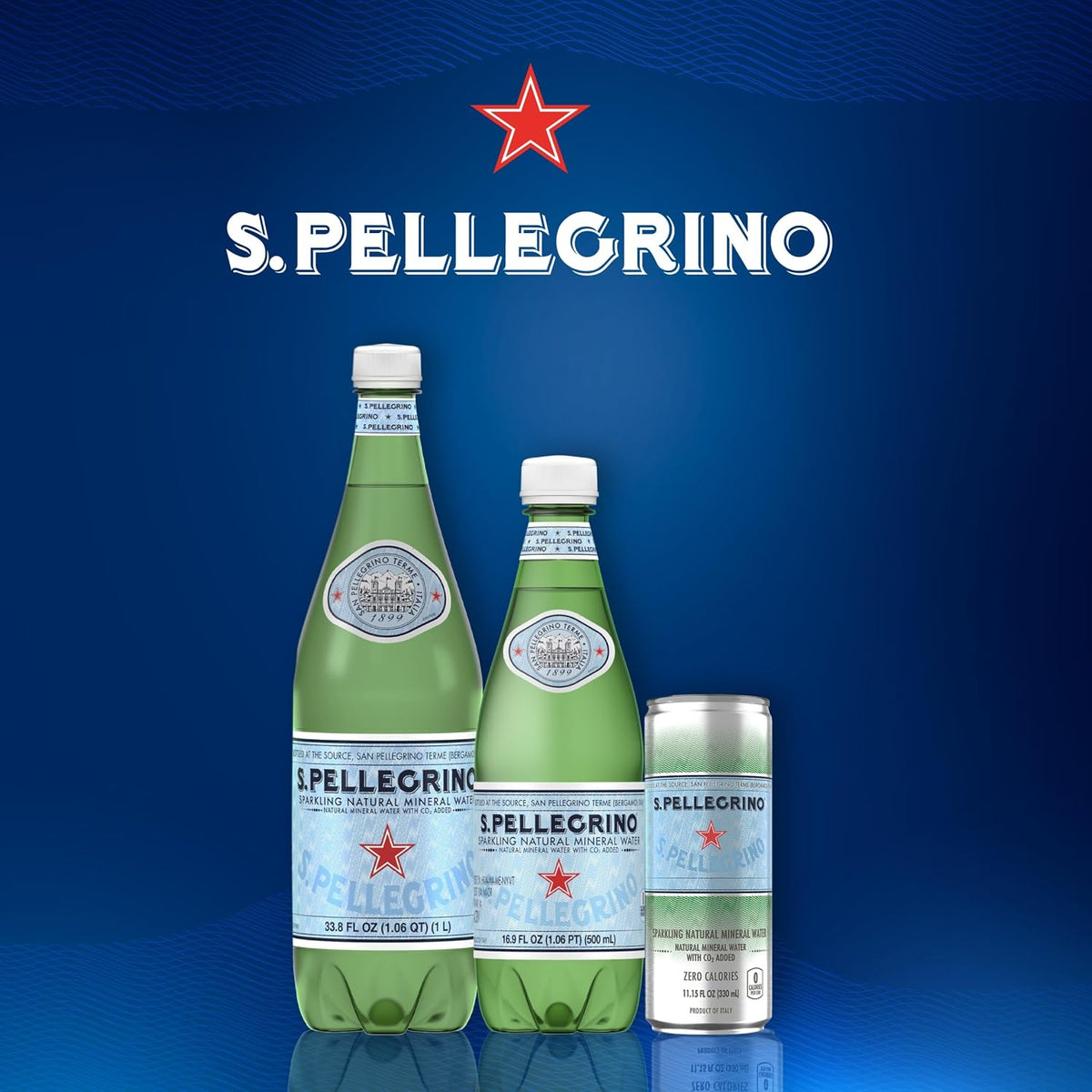 S.Pellegrino Sparkling Natural Mineral Water, 16.9 Fl Oz Plastic Bottles, 12 Pack