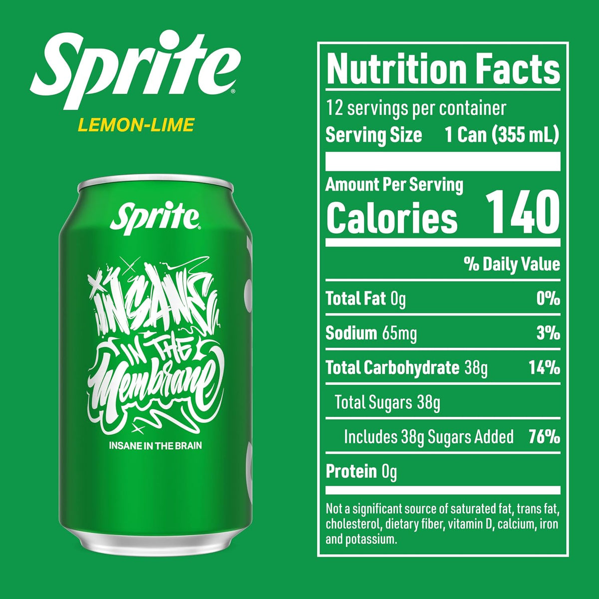 Sprite Lemon Lime Soda, 12 Fl Oz Cans, 12 Pack, Caffeine Free Soft Drink