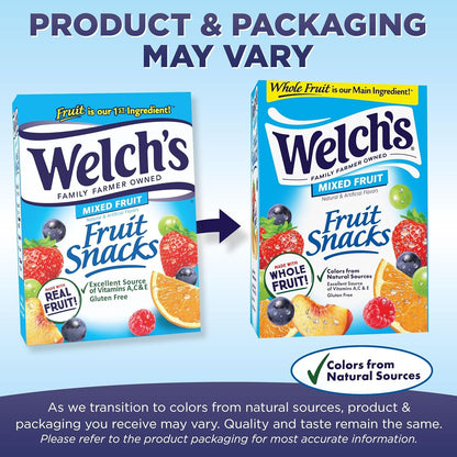 Welch's Fruit Snacks Mixed Fruit, Kids Snacks, Assorted Flavors, 0.8 oz Packs, 40 Count