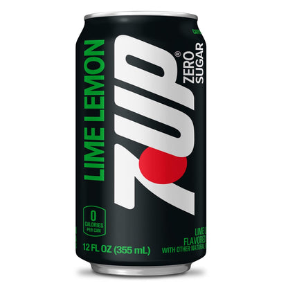 7UP Zero Sugar Lemon Lime Soda, 12 oz Cans, 12 Pack, Caffeine-Free Carbonated Soft Drink